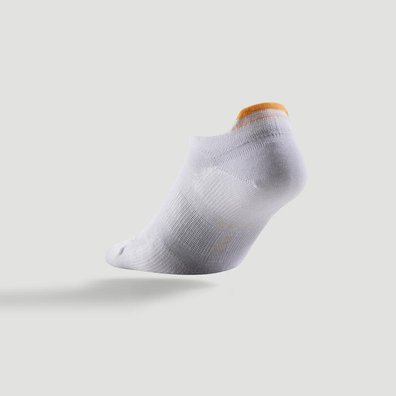 CHAUSSETTES DE SPORT BASSES ARTENGO RS 160 ORANGE BEIGE BLANC LOT DE 3