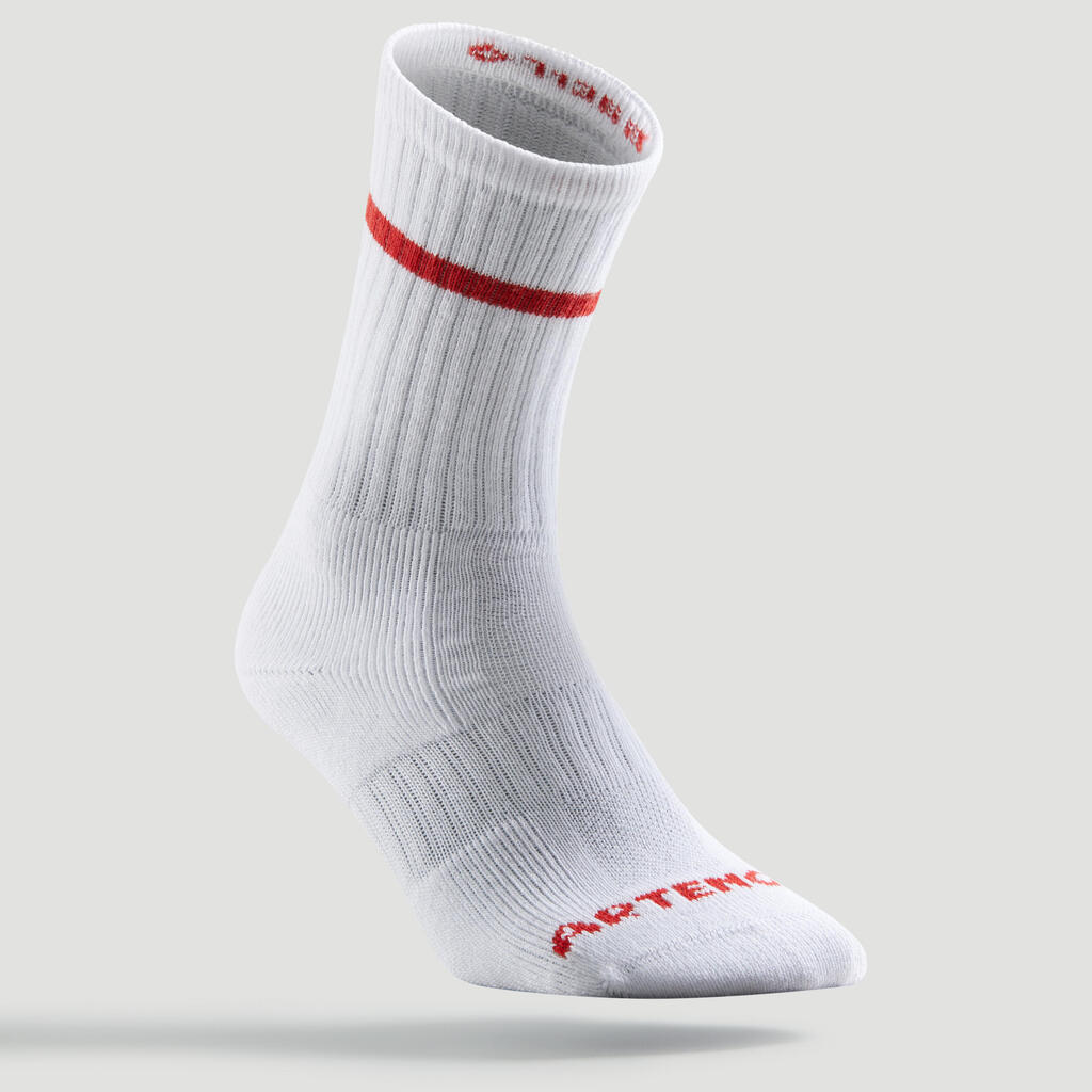 High Tennis Socks RS 500 Tri-Pack - White