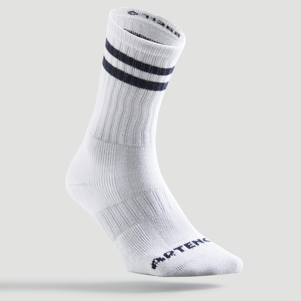 High Tennis Socks RS 500 Tri-Pack - Retro White