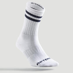 CHAUSSETTES DE 
TENNIS HAUTES ARTENGO RS 500 BLANC RETRO LOT DE 3