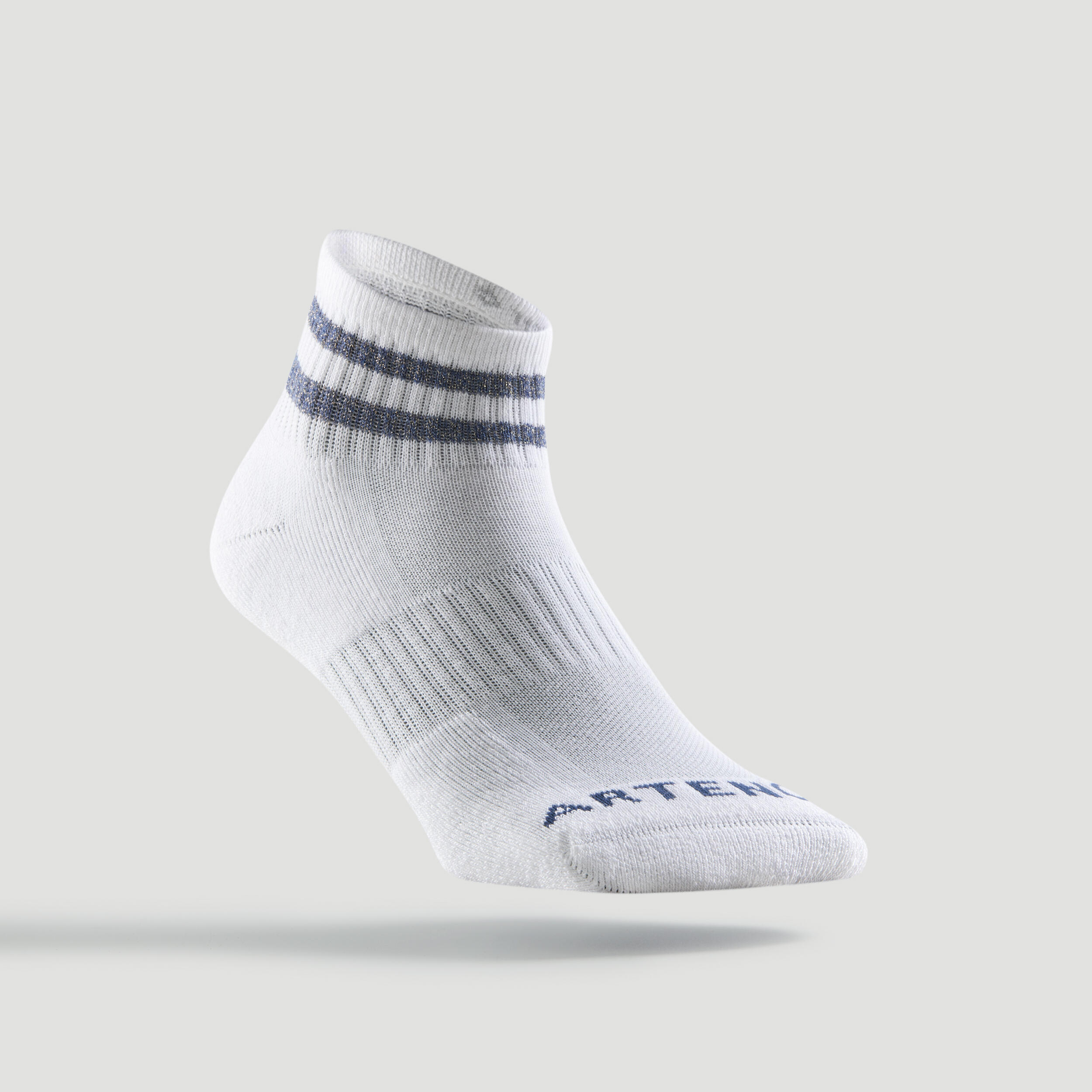 Mid Tennis Socks RS 500 Tri-Pack - Glossy White 3/14