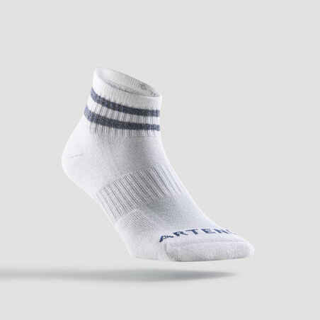 Mid Tennis Socks RS 500 Tri-Pack - Glossy White