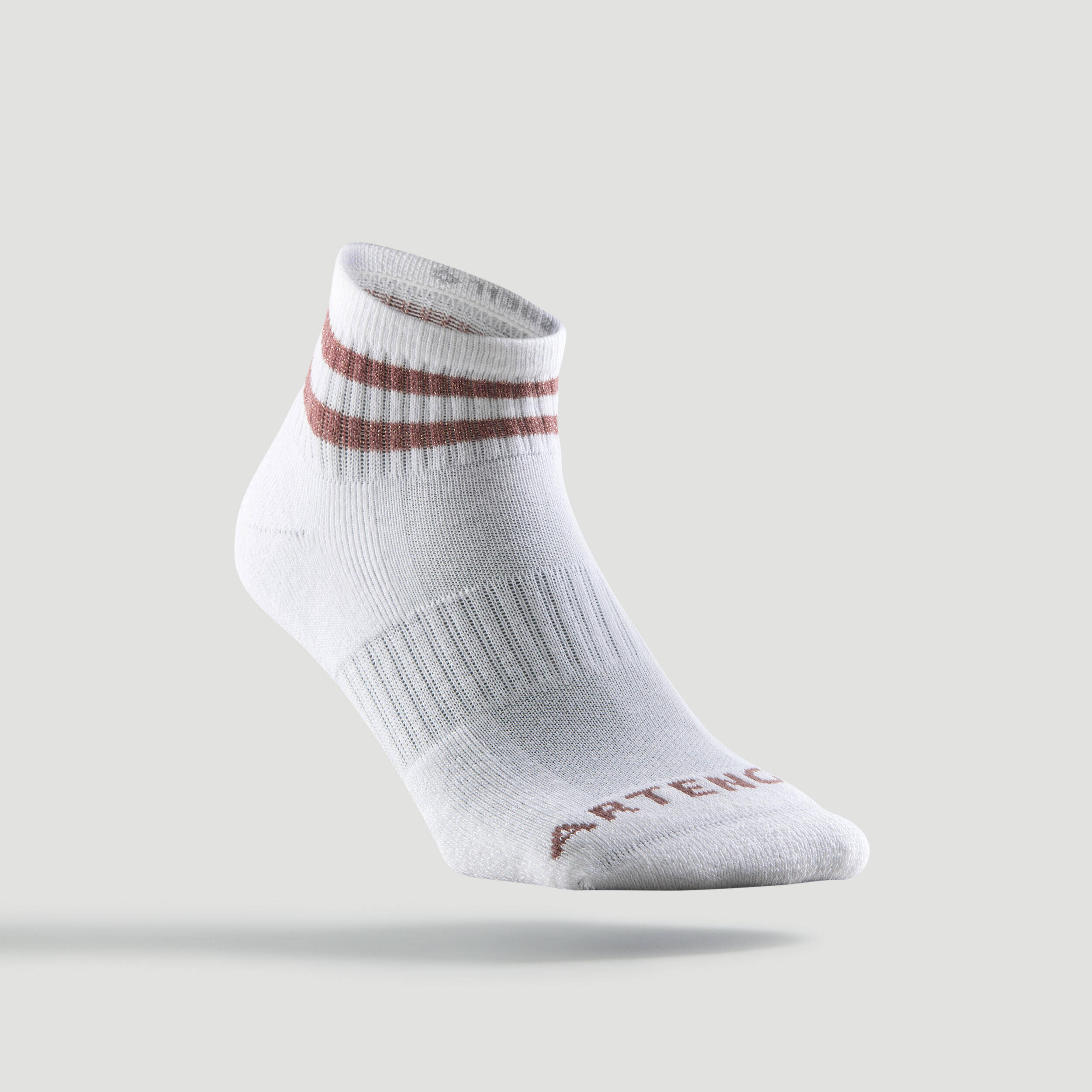 Mid Tennis Socks RS 500 Tri-Pack - Glossy White -  2