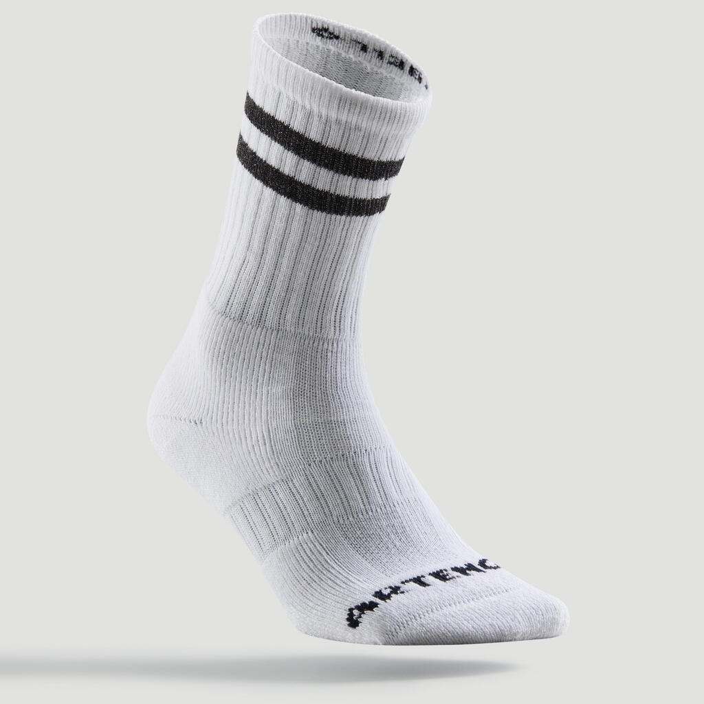 High Tennis Socks RS 500 Tri-Pack - White