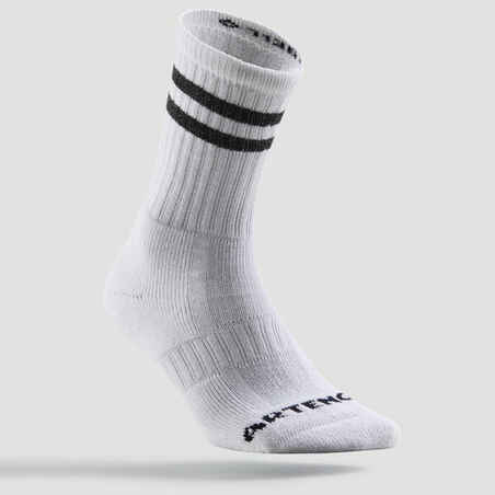 High Tennis Socks RS 500 Tri-Pack - Shiny White