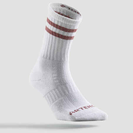 Ψηλές κάλτσες τένις RS 500 3 ζεύγη - Γυαλιστερό λευκό