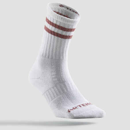 High Tennis Socks RS 500 Tri-Pack - Shiny White