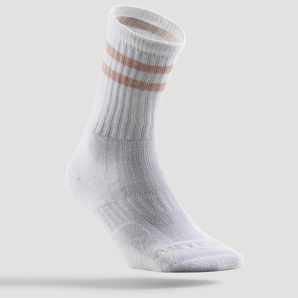 High Tennis Socks RS 500 Tri-Pack - White