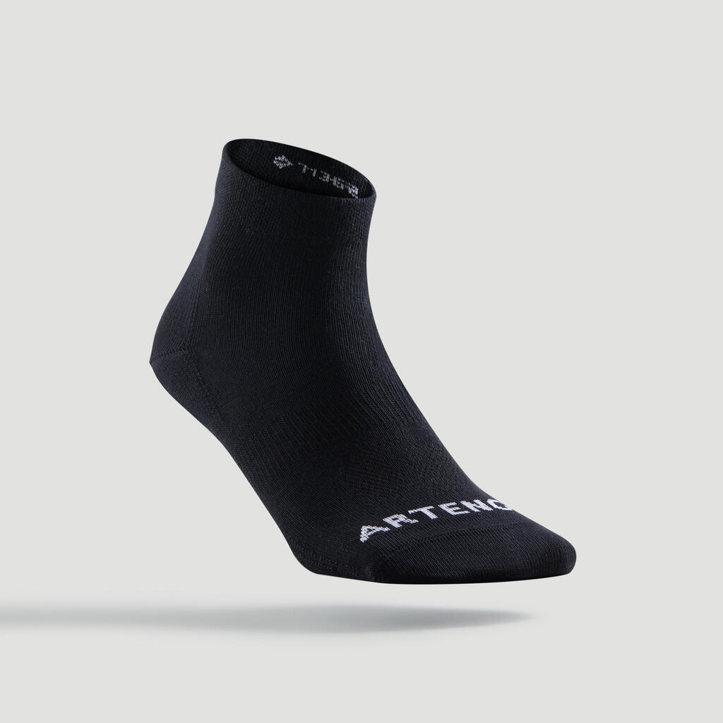 Chaussettes de sport mi-hautes artengo rs 160 kaki kaki noir lot de 3