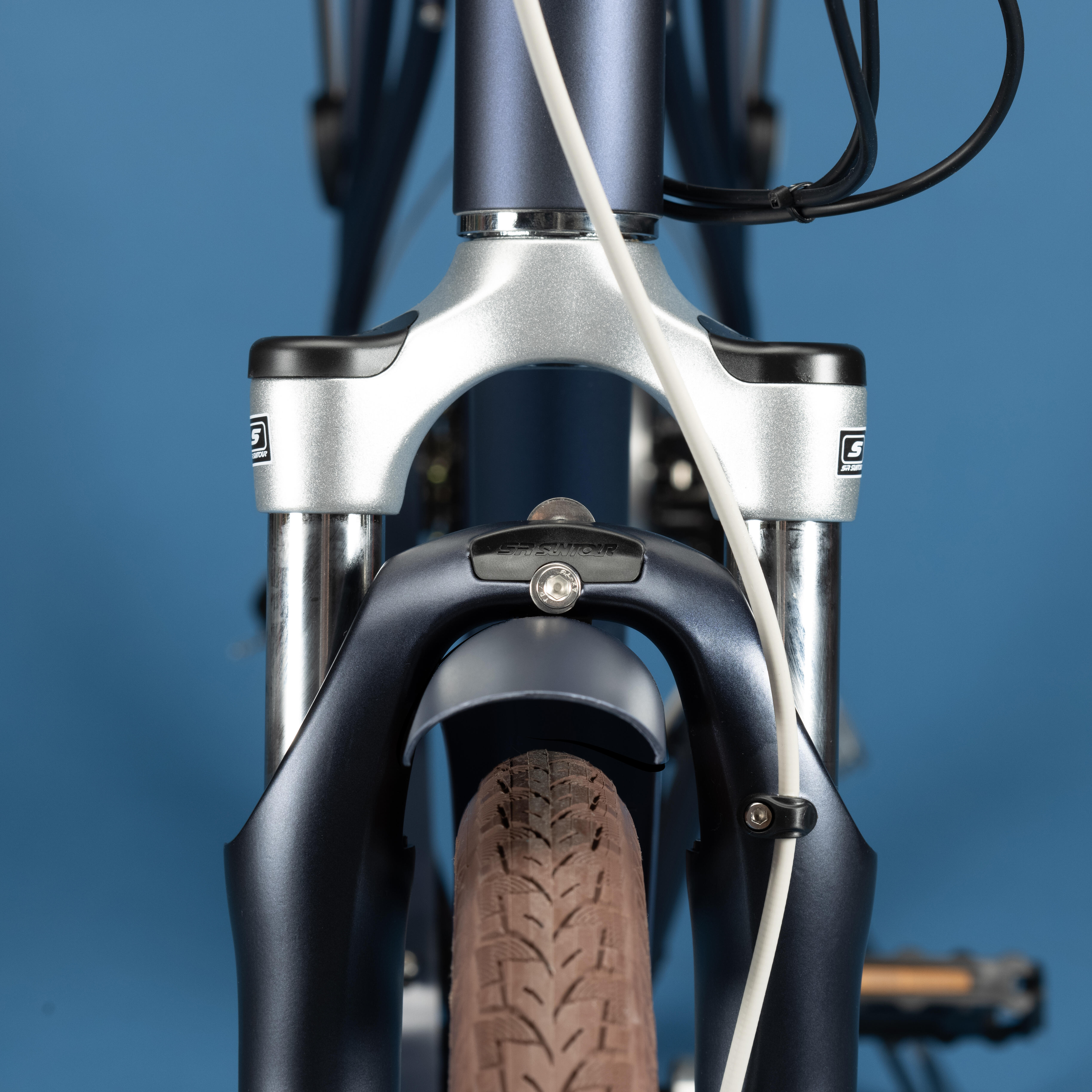 Low Frame Electric City Bike Elops 900 E - Navy Blue - Decathlon