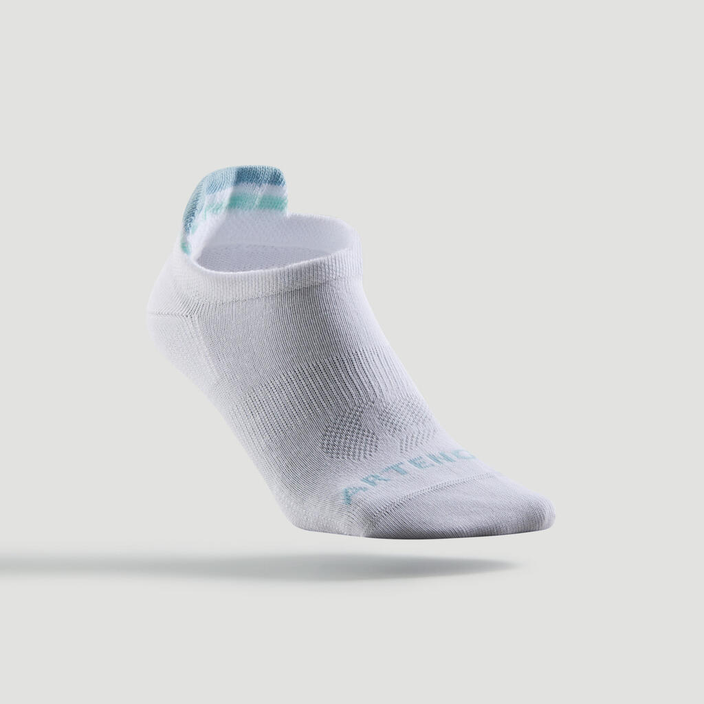 CHAUSSETTES DE SPORT BASSES ARTENGO RS 160 ROSE BLANC BLEU CHINE LOT DE 3