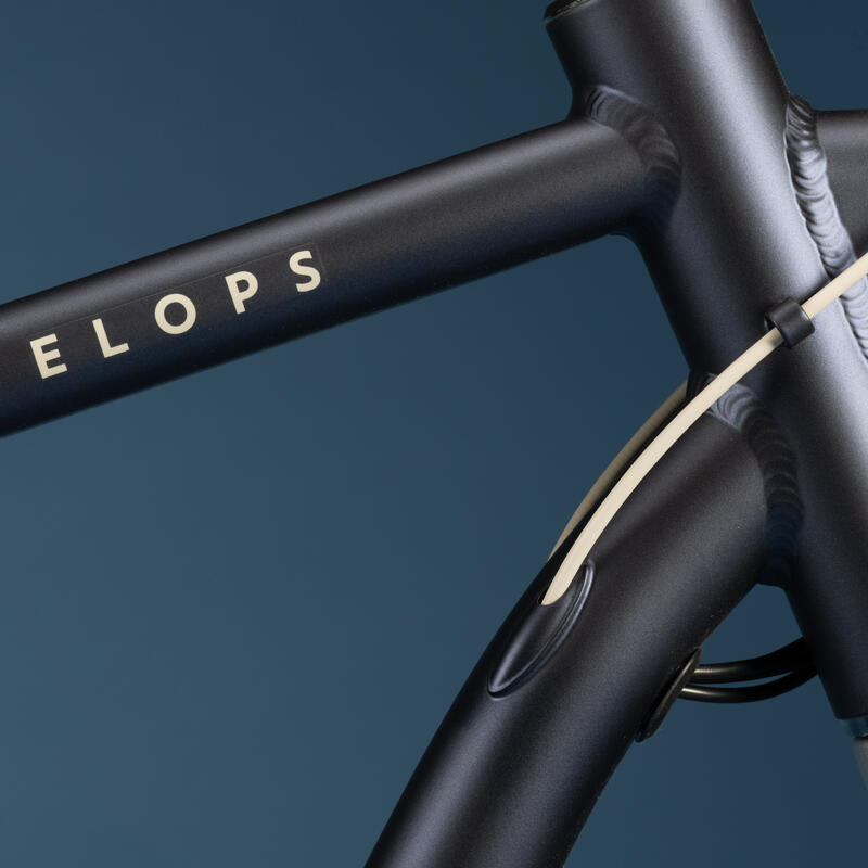 Bici città elettrica a pedalata assistita ELOPS 900E telaio alto blu
