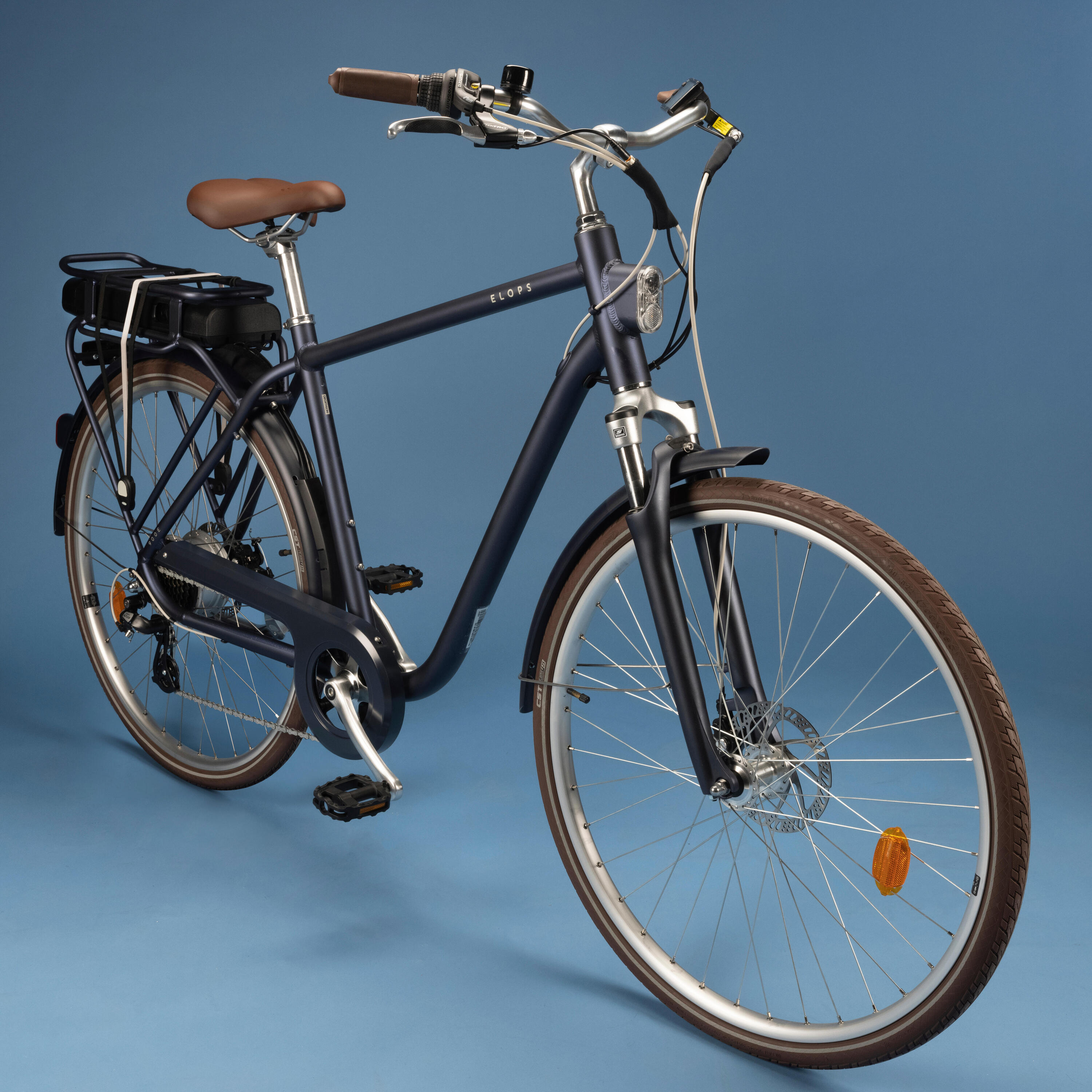 Elektrische stadsfiets Elops 900 hoog frame marineblauw 7/45