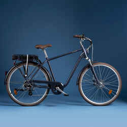 High Frame Electric City Bike Elops 900 - Navy Blue