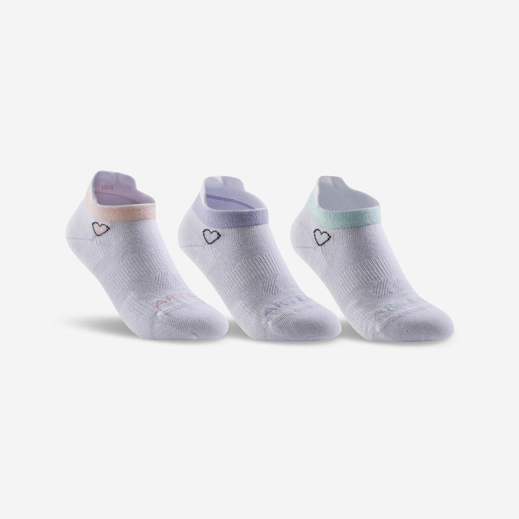 CHAUSSETTES TENNIS ENFANT BASSES ARTENGO RS 160 BLANC BRILLANT LOT DE 3