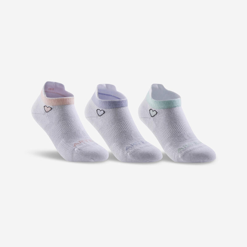 Calcetines cortos de tenis Niños Pack de 3 Artengo RS 160 logo