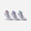 Sportstrumpa 3-pack Low ARTENGO RS 160 junior vit med hjärta