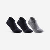 Kids' low tennis socks rs 160 tri-pack - black/black/grey