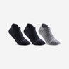 Kids' Low Tennis Socks RS 160 Tri-Pack - Black/Black/Grey