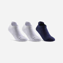 Kids' Low Sports Socks Tri-Pack RS 160 - White/Navy