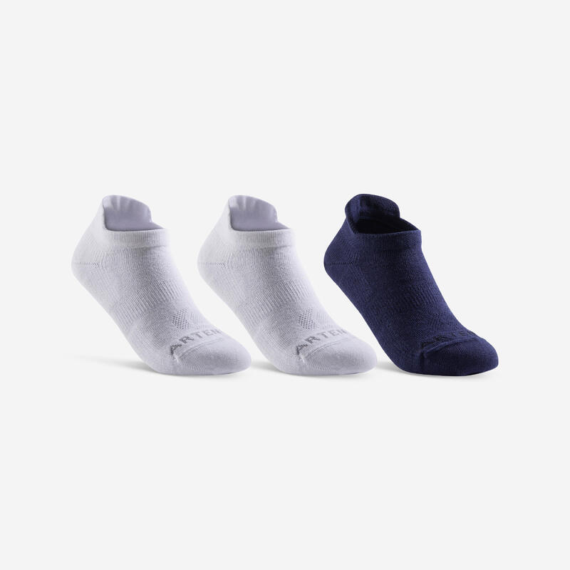 Dětské nízké tenisové ponožky RS160 bílo-modré 3 páry 