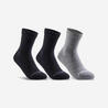 Kids' High Sports Socks Tri-Pack RS 160 - Black/Grey