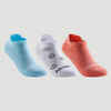 Tennissocken RS 160 Low Kinder 3er-Pack blau/weiss/korallenrot