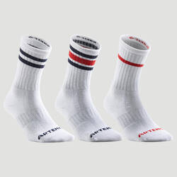 Kaus Kaki Tenis Tinggi RS 500 Tri-Pack - Putih Retro