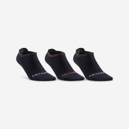 CHAUSSETTES DE SPORT BASSES ARTENGO RS 160 NOIR BRILLANT LOT DE 3