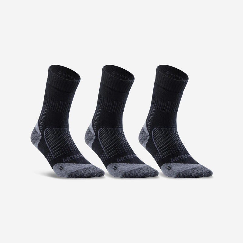 High-Cut Tennis Socks RS 900 Tri-Pack - Black/Grey