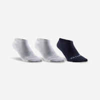 Calcetines cortos de tenis Pack de 3 Artengo  RS 160 blanco azul marino