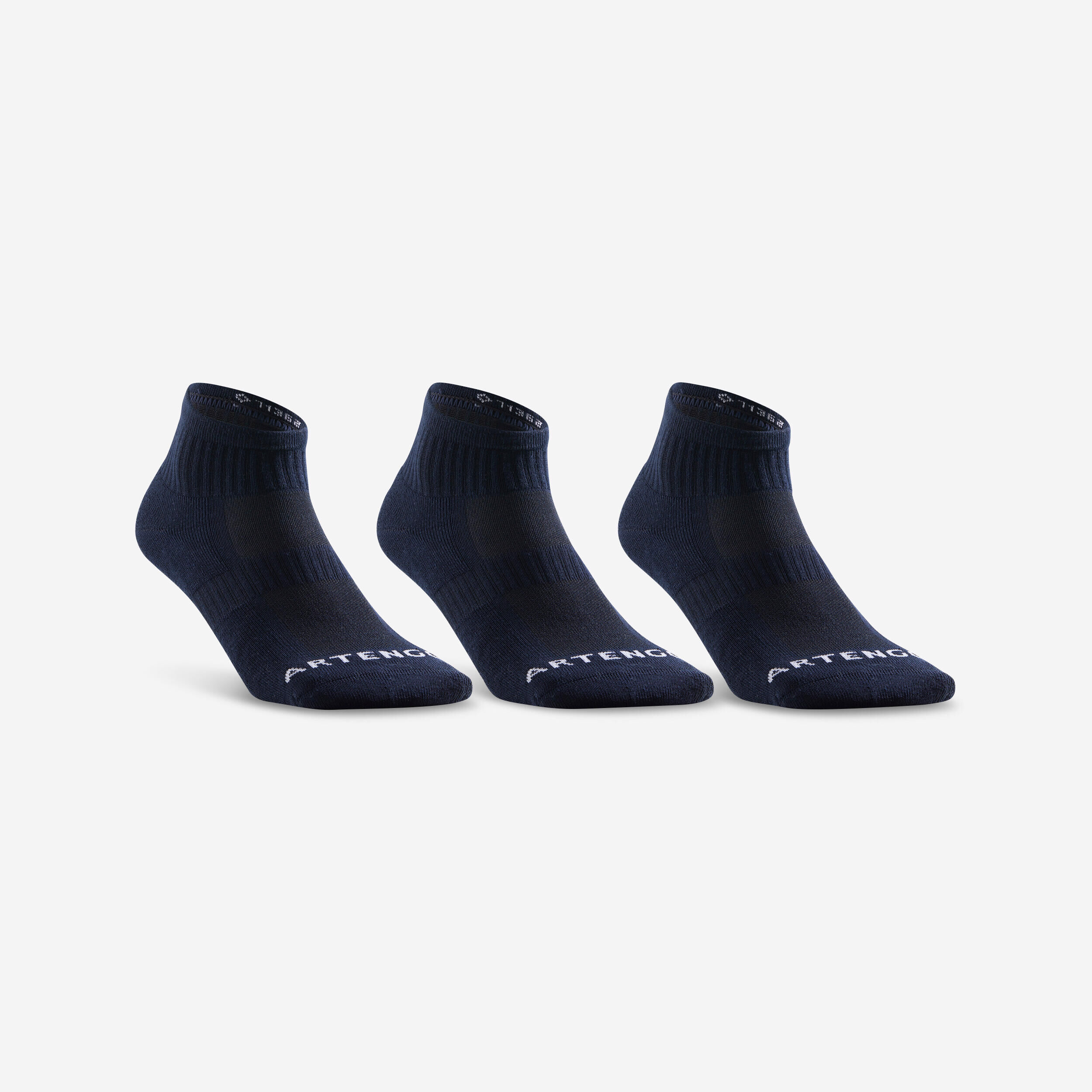 ARTENGO Mid-High Tennis Socks RS 500 Tri-Pack - Navy