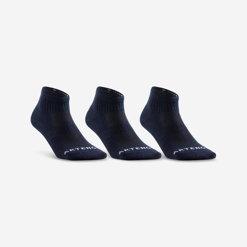 Polovysoké tenisové ponožky RS500 modré 3 páry 