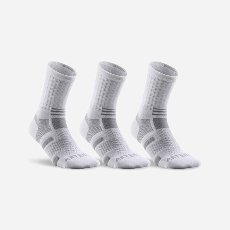 High Sport Socks RS 560 Tri-Pack - White/Grey - Decathlon