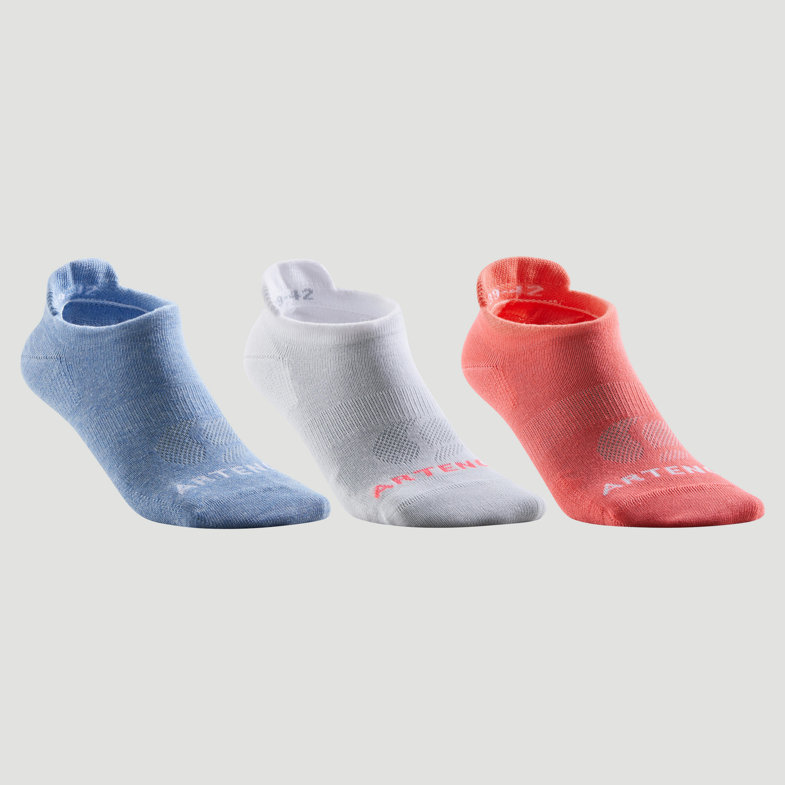 Low-Cut Sport Socks Artengo RS160 Tri-Pack - Sky Blue/White/Pink