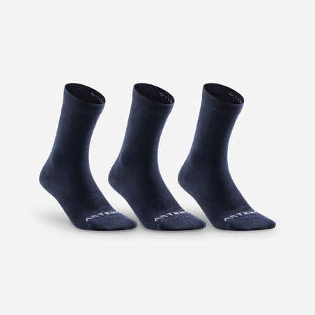 Μακριές αθλητικές κάλτσες RS 160 πακέτο των 3 - Μπλε Navy