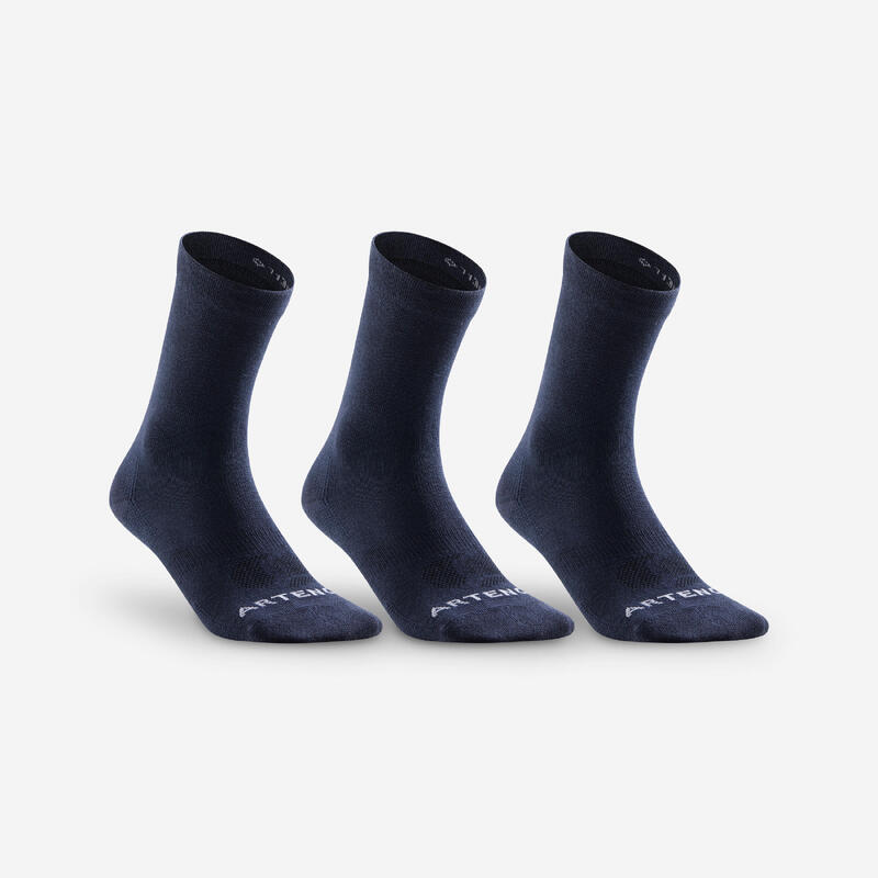 CHAUSSETTES DE SPORT HAUTES RS 160 MARINE LOT DE 3