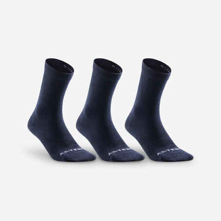 CHAUSSETTES DE SPORT HAUTES RS 160 MARINE LOT DE 3