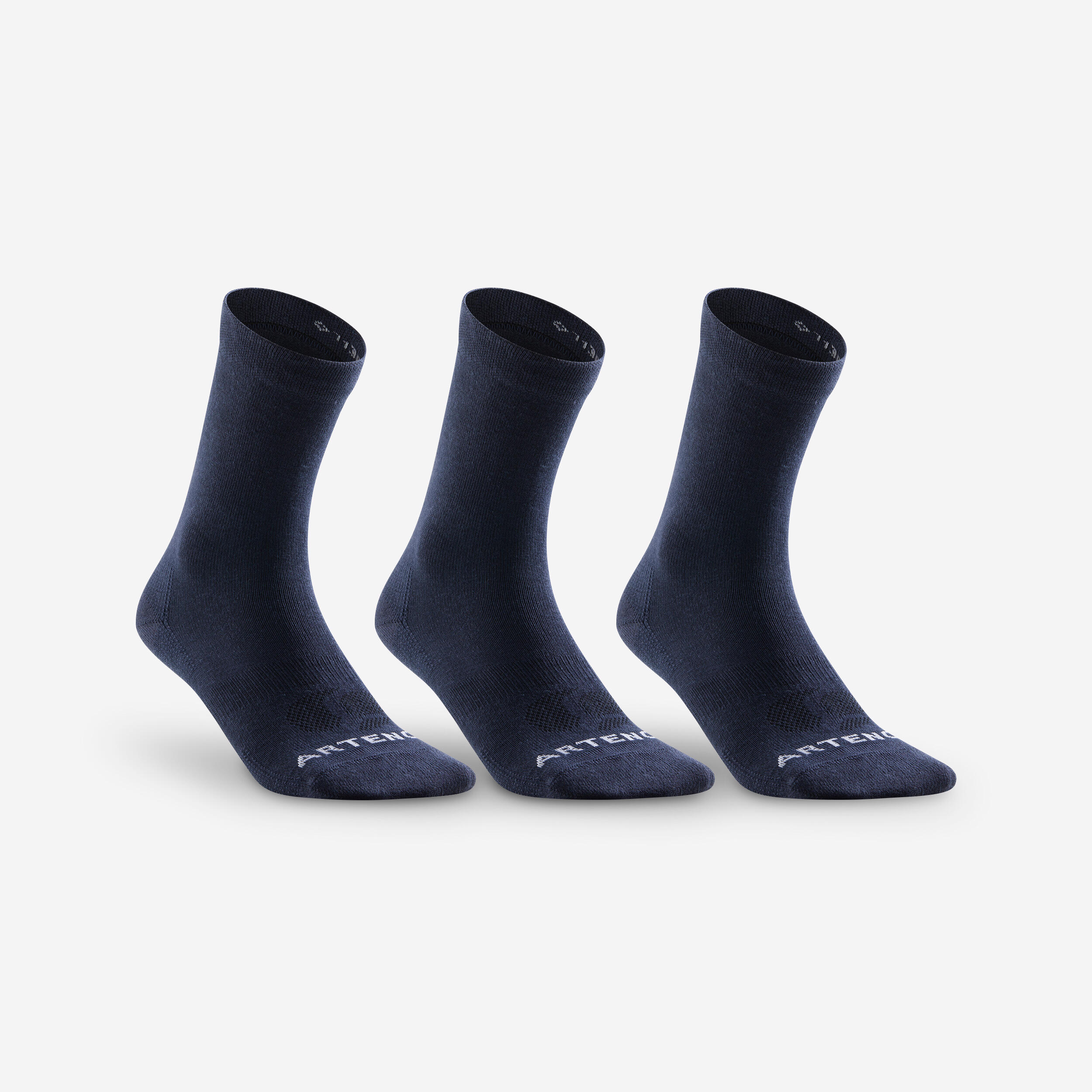 CHAUSSETTES DE SPORT HAUTES RS 160 MARINE LOT DE 3 Decathlon Tunisie