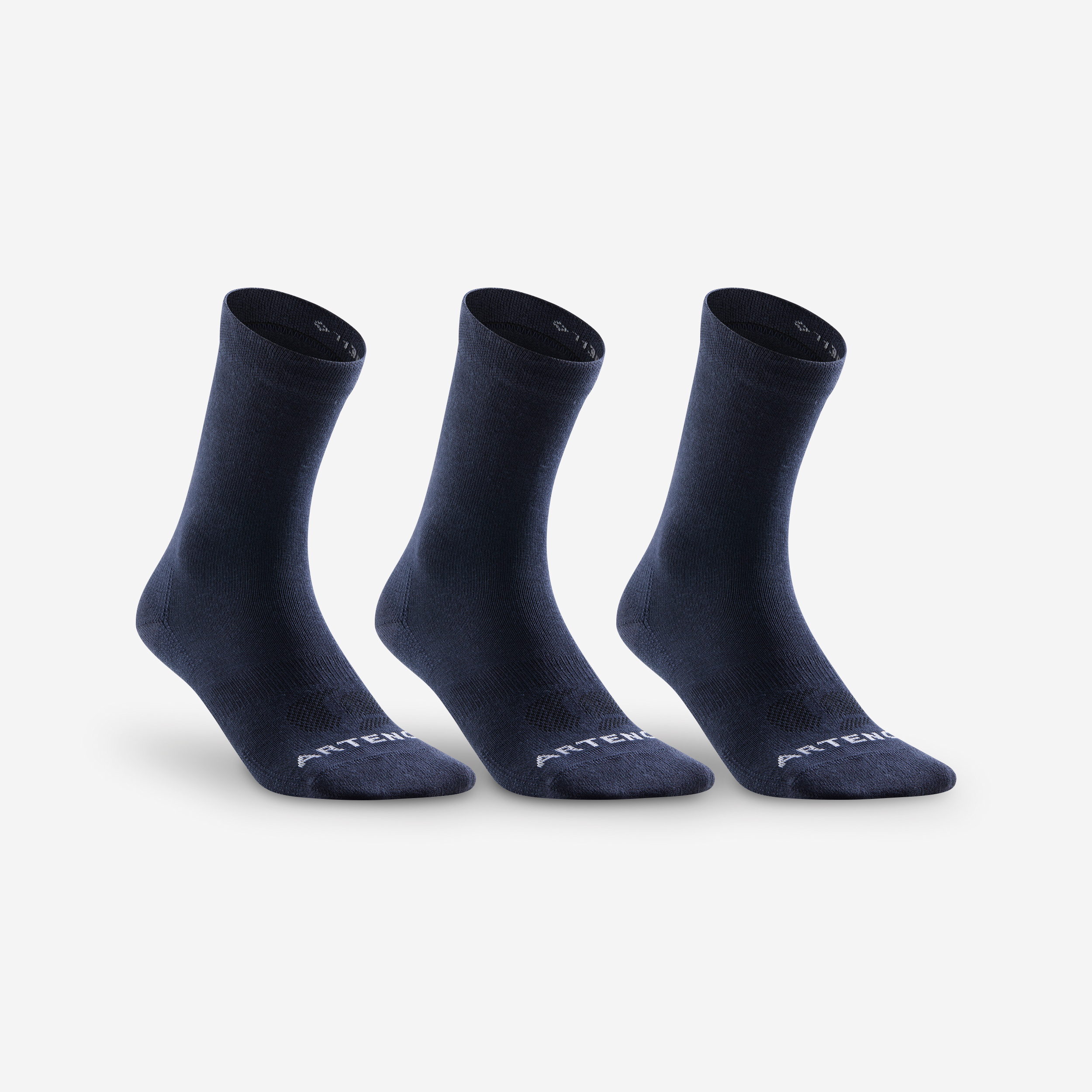 CHAUSSETTES DE SPORT HAUTES RS 160 MARINE LOT DE 3