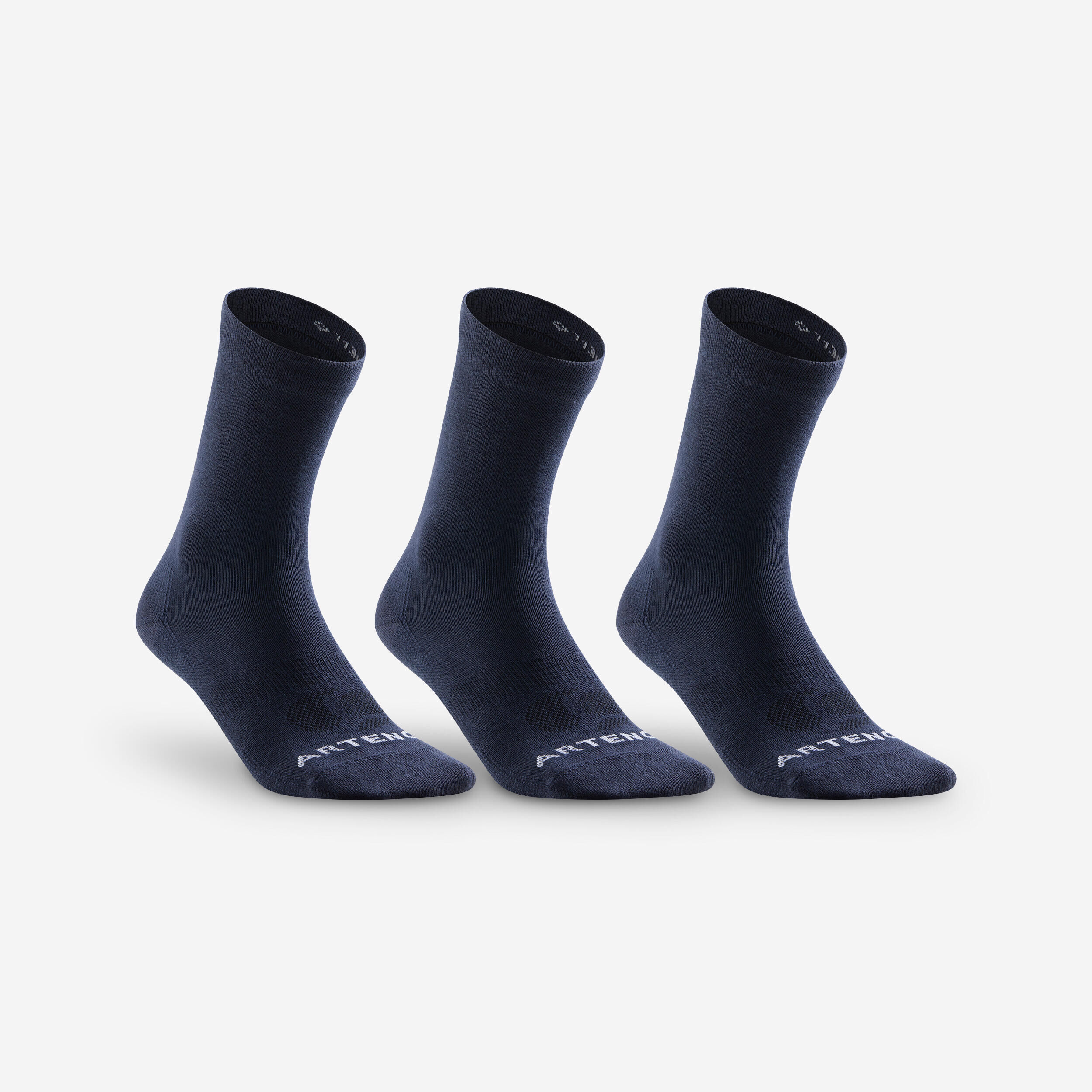 ARTENGO High Sports Socks RS 160 Tri-Pack - Navy