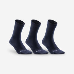 Calcetines altos de tenis Pack de 3 Artengo RS 160 azul marino