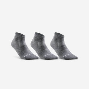 Mid Tennis Socks RS 500 Tri-Pack - Grey
