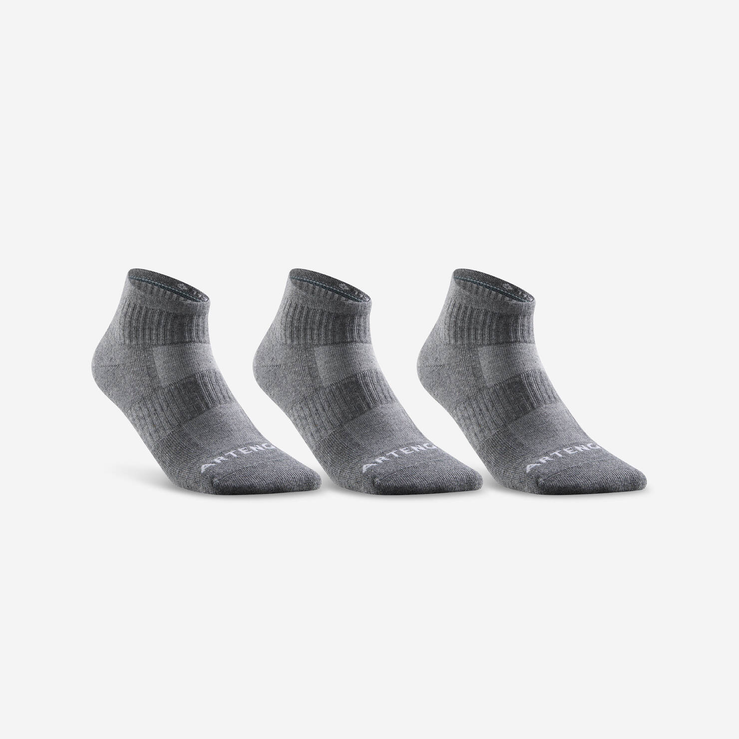 Mid Tennis Socks RS 500 Tri-Pack - Grey