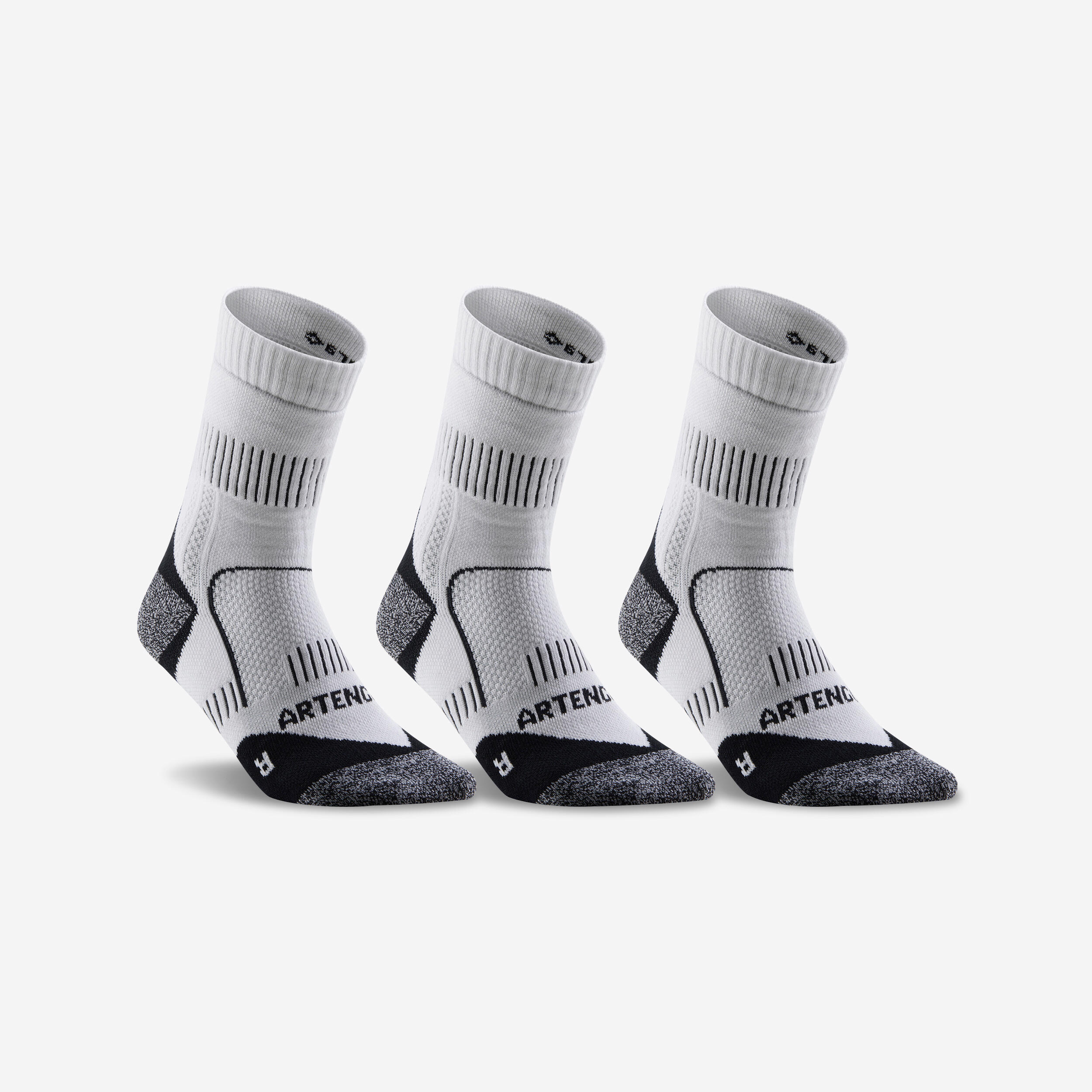 ARTENGO High Sports Socks RS 900 Tri-Pack - White