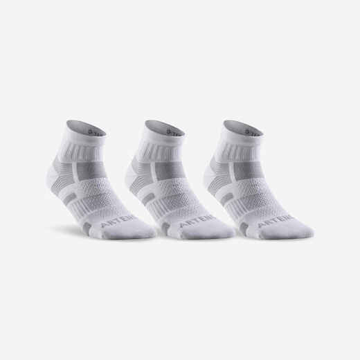 
      CHAUSSETTES DE SPORT MI-HAUTES ARTENGO RS 560 BLANC GRIS LOT DE 3
  