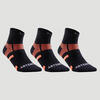 CHAUSSETTES DE SPORT MI-HAUTES ARTENGO RS 560 NOIR ORANGE LOT DE 3