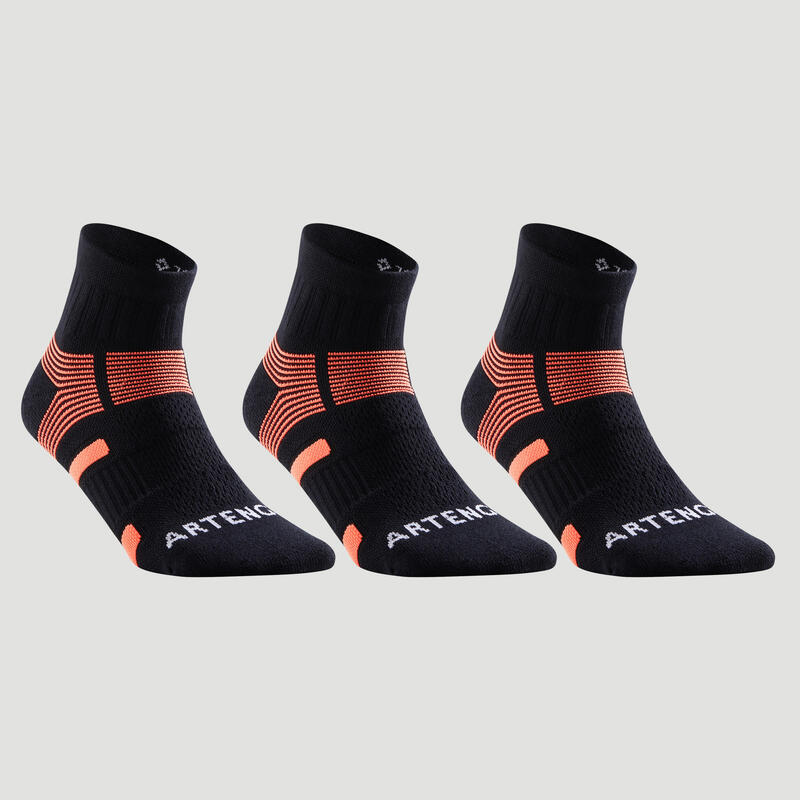 Tenis ��orabı - Orta Boy Konçlu - Unisex - 3 Çift - Beyaz / Gri - RS560