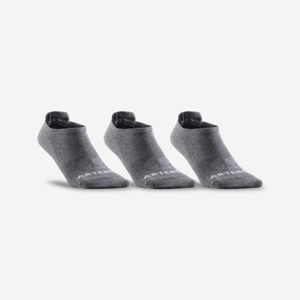 CHAUSSETTES DE SPORT BASSES ARTENGO RS 160 NOIR BRILLANT LOT DE 3