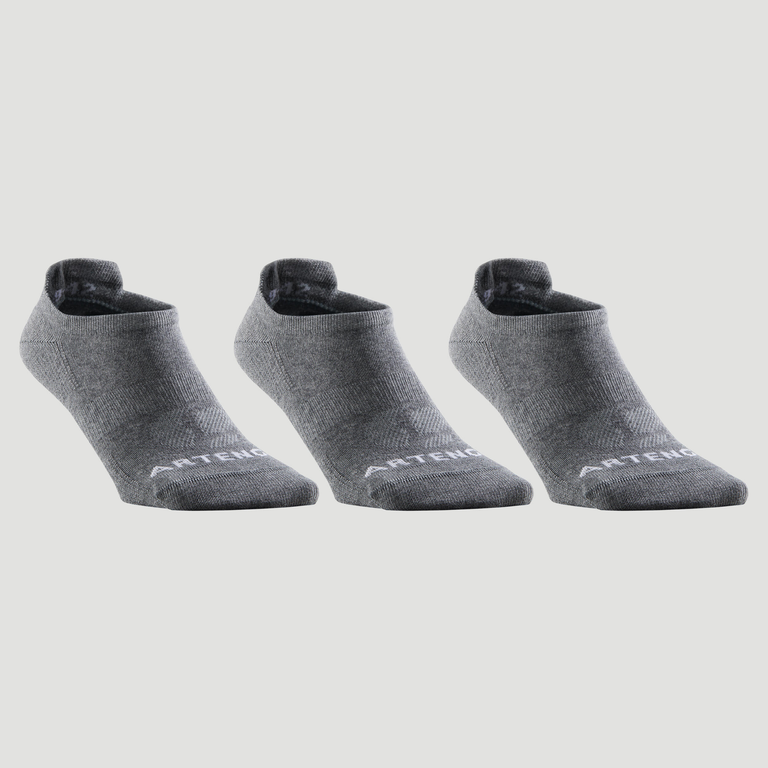 LOW SPORTS SOCKS ARTENGO RS 160 GREY SET OF 3